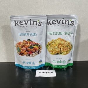 Kevin's Natural Food Sauce 7 Ounce Pouch - Teriyaki & Thai Coconut